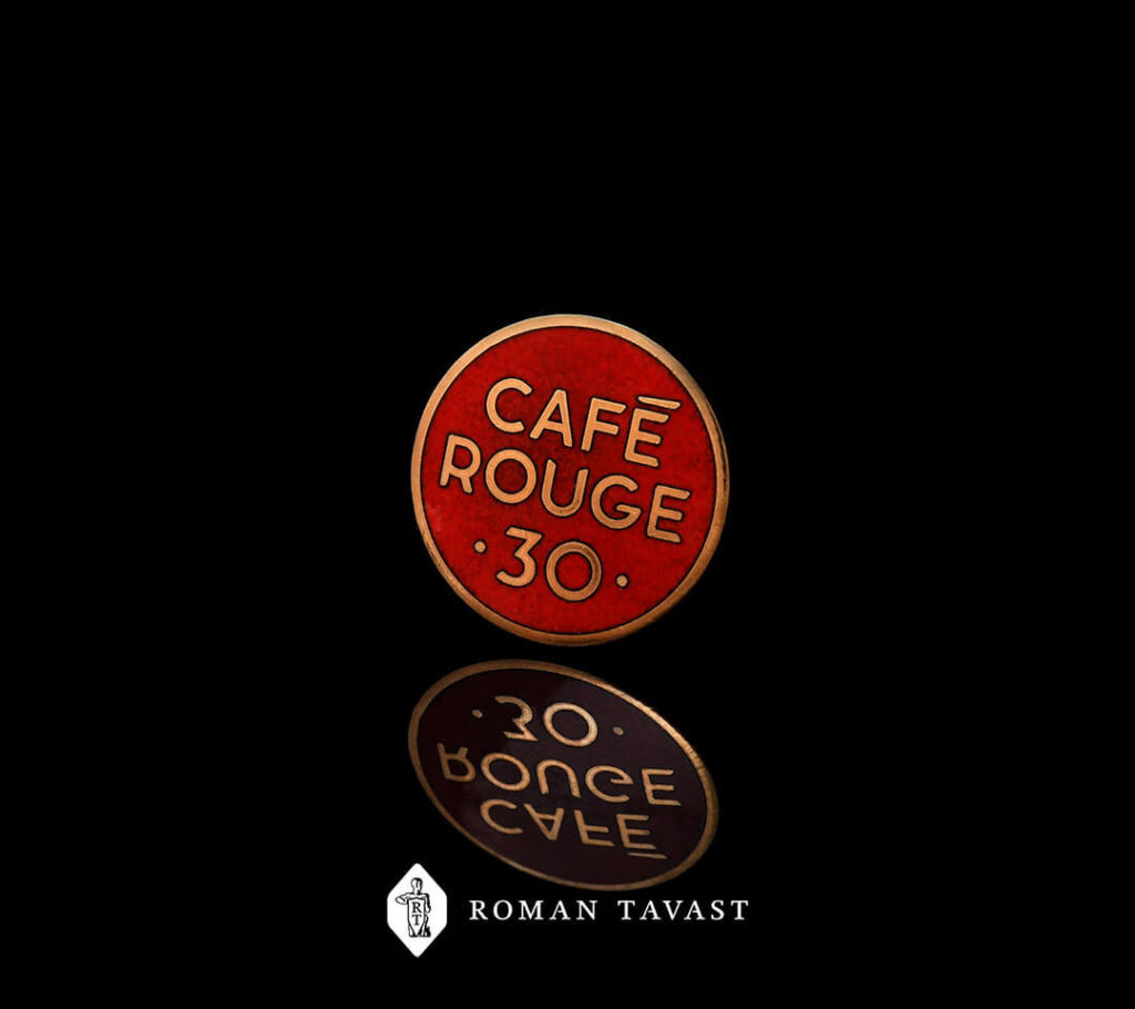 Kvaliteetsed rinnamärgid Cafe Rougele